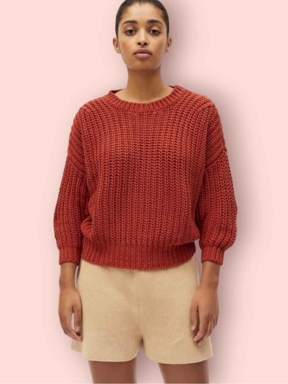 BABAA Thick Rib Wool Knit Crewneck Sweater